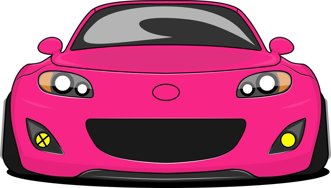 Cute pink car